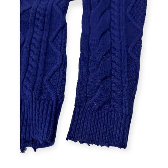 RtA Zane Reverse V-Neck Cable Knit Sweater,  Blue, Size S, New with tag - Picture 16 of 16